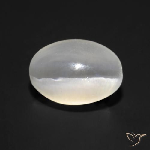 1.43ct 天然 暖白 硅线石猫眼, 椭圆形, 透明