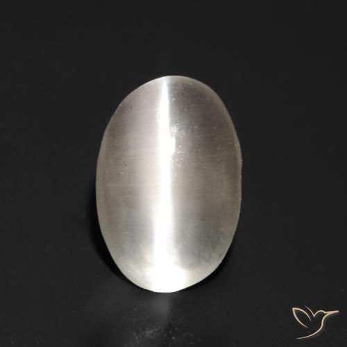 1.05ct 天然 非常浅灰色 硅线石猫眼, 椭圆形, 透明