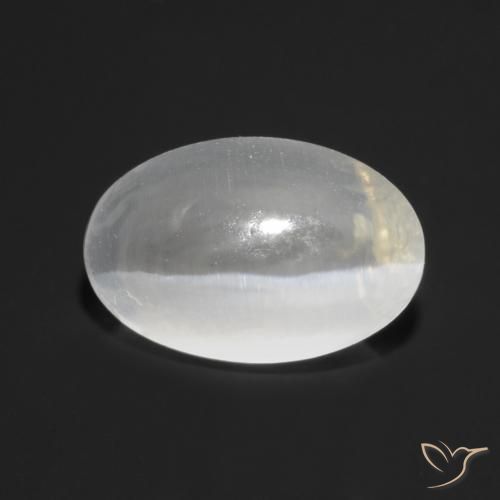 1.27ct 天然 半透明白色 硅线石猫眼, 椭圆形, 透明