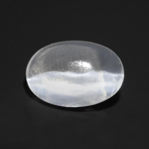 0.80克拉天然白色Sillimanite Cat's Eye，椭圆形切割，6.7×4.6毫米，透明