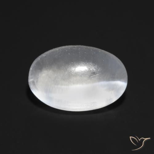 1.04ct 天然 半透明白色 硅线石猫眼, 椭圆形, 透明