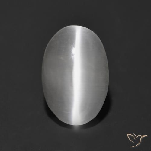 1.13ct 天然 清晰的白色 硅线石猫眼, 椭圆形, 透明