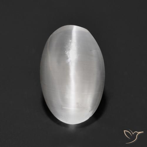 1.17ct 天然 白色 硅线石猫眼, 椭圆形, 透明