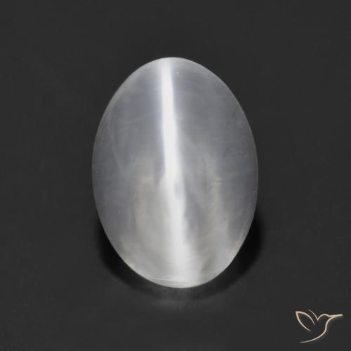1.37ct 天然 白色 硅线石猫眼, 椭圆形, 透明