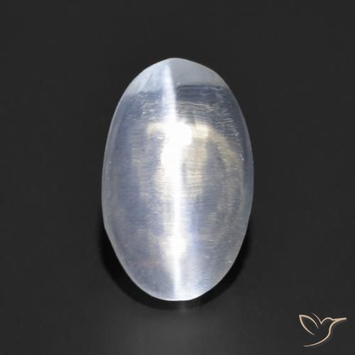 1.14ct 天然 蓝白色 硅线石猫眼, 椭圆形, 透明