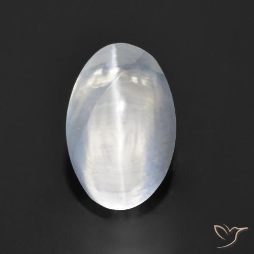 1.26ct 天然 清晰的白色 硅线石猫眼, 椭圆形, 透明