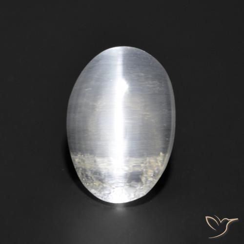 1.21ct 天然 白色 硅线石猫眼, 椭圆形, 透明