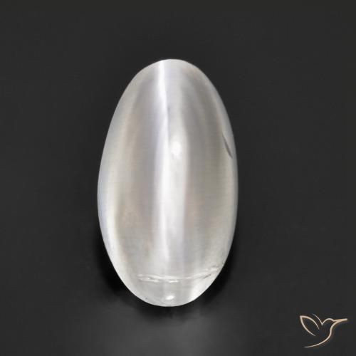 1.37ct 天然 白色 硅线石猫眼, 椭圆形, 透明