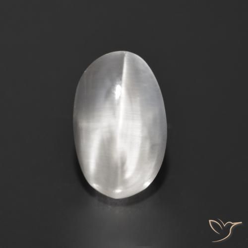 1.27ct 天然 非常浅灰色 硅线石猫眼, 椭圆形, 透明