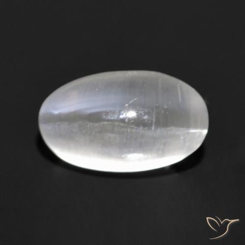 1.35ct 天然 非常浅灰色 硅线石猫眼, 椭圆形, 透明