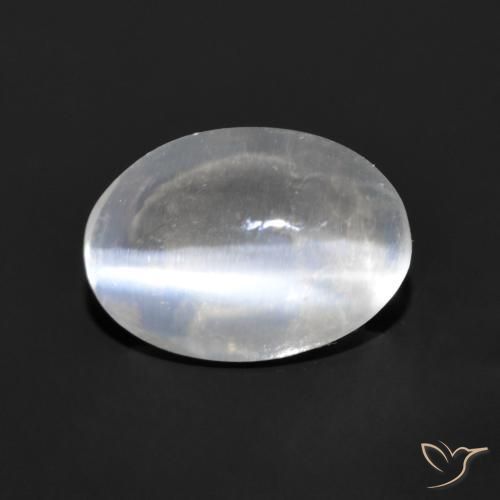 1.06ct 天然 非常浅灰色 硅线石猫眼, 椭圆形, 透明
