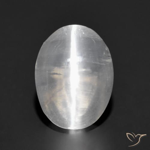 1.32ct 天然 非常浅灰色 硅线石猫眼, 椭圆形, 透明