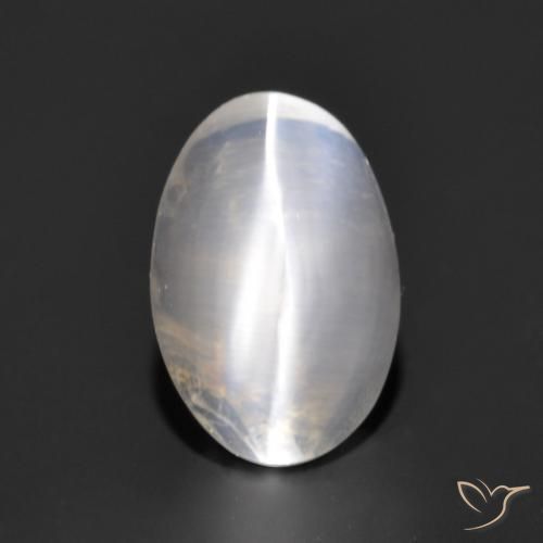 1.17ct 天然 非常浅灰色 硅线石猫眼, 椭圆形, 透明