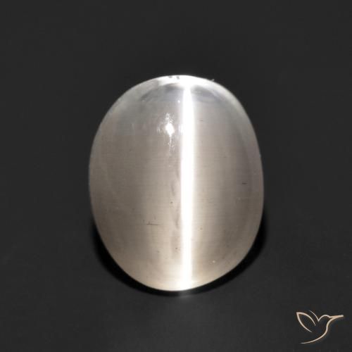 1.49ct 天然 非常浅灰色 硅线石猫眼, 椭圆形, 半透明