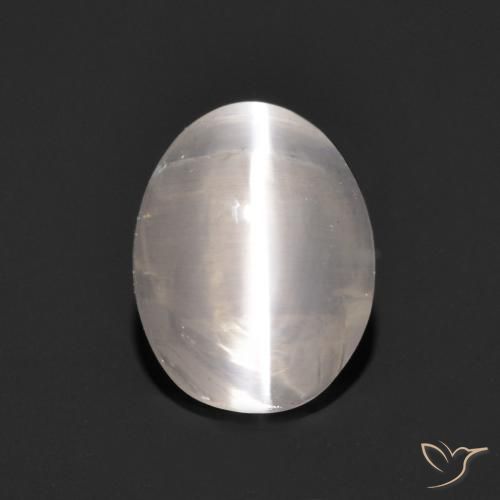 1.18ct 天然 非常浅灰色 硅线石猫眼, 椭圆形, 透明
