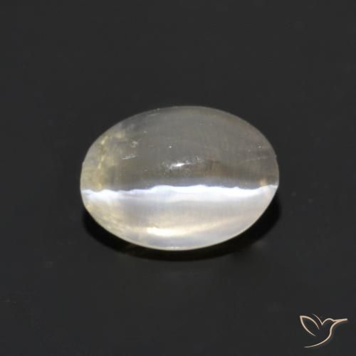 1.14ct 天然 暖白 硅线石猫眼, 椭圆形, 透明