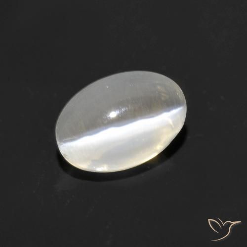 1.06ct 天然 暖白 硅线石猫眼, 椭圆形, 透明
