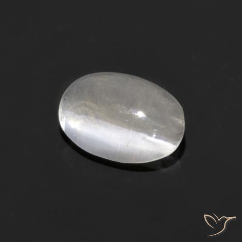 0.92ct 天然 白色 硅线石猫眼, 椭圆形, 透明