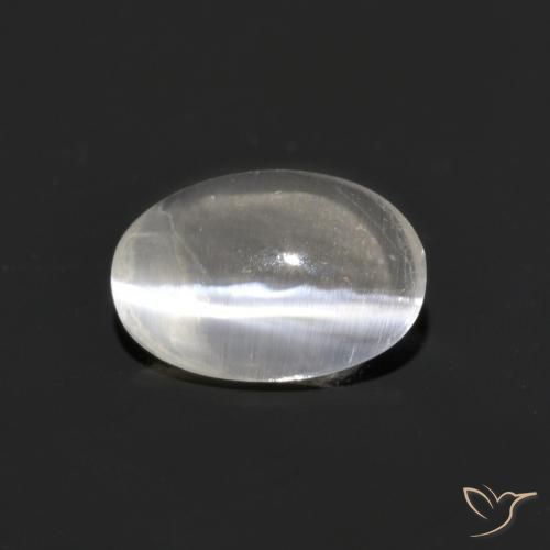 0.76ct 天然 暖白 硅线石猫眼, 椭圆形, 透明, Photo A