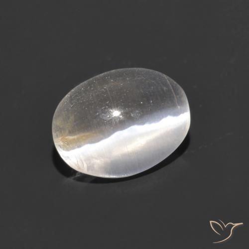0.78ct 天然 暖白 硅线石猫眼, 椭圆形, 透明