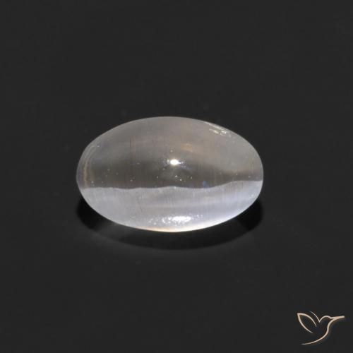 0.88ct 天然 暖白 硅线石猫眼, 椭圆形, 透明