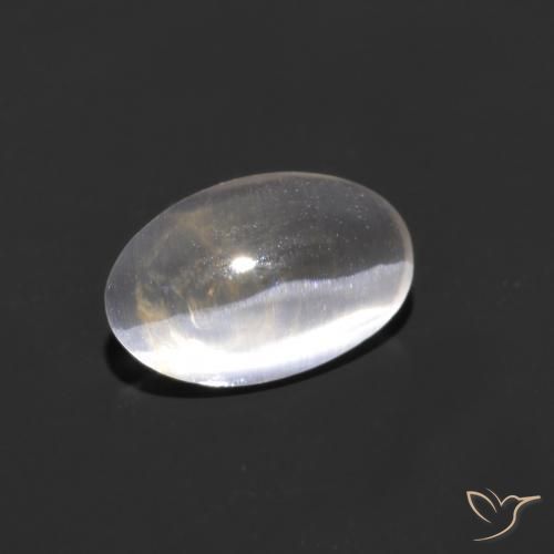 0.93ct 天然 清晰的白色 硅线石猫眼, 椭圆形, 透明