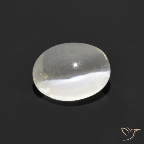1.07ct 天然 暖白 硅线石猫眼, 椭圆形, 透明