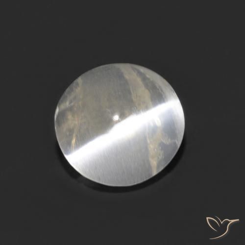 1.01ct 天然 暖白 硅线石猫眼, 椭圆形, 透明