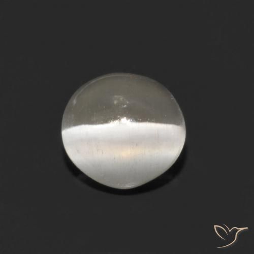 0.79ct 天然 暖白 硅线石猫眼, 椭圆形, 透明
