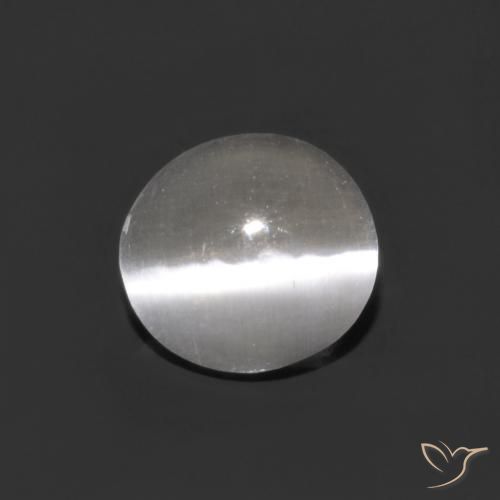 0.75ct 天然 清晰的白色 硅线石猫眼, 椭圆形, 透明