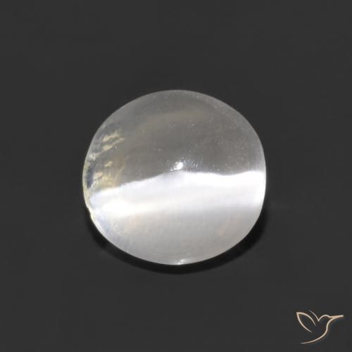 1.05ct 天然 清晰的白色 硅线石猫眼, 椭圆形, 透明