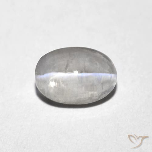 1.10ct 天然 非常浅灰色 硅线石猫眼, 椭圆形, 透明