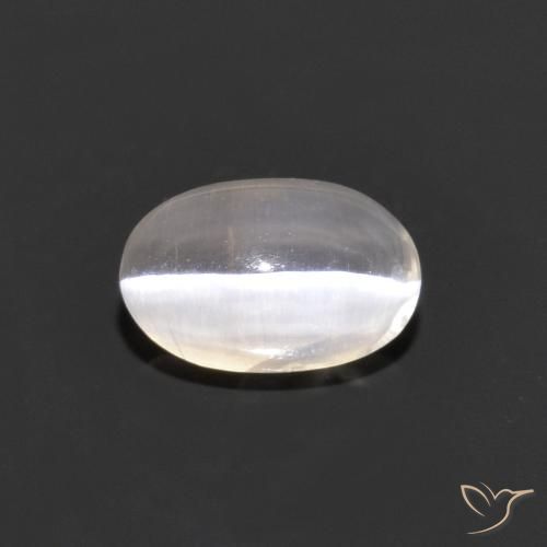 1.00ct 天然 非常浅灰色 硅线石猫眼, 椭圆形, 透明