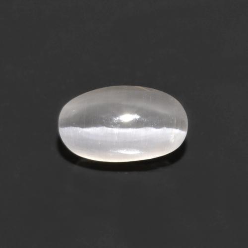 0.76克拉天然灰色Sillimanite Cat's Eye，椭圆形切割，6.1×3.6毫米，透明