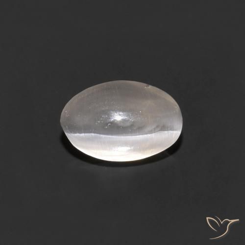0.68ct 天然 非常浅灰色 硅线石猫眼, 椭圆形, 透明