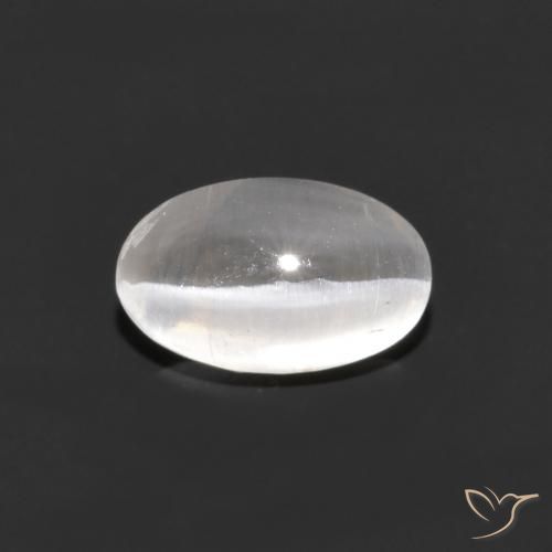 1.21ct 天然 非常浅灰色 硅线石猫眼, 椭圆形, 透明