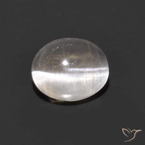 0.98ct 天然 非常浅灰色 硅线石猫眼, 椭圆形, 透明