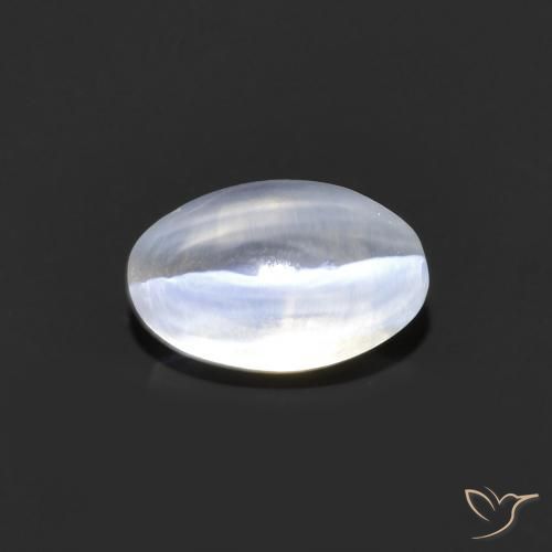 1.20ct 天然 非常浅灰色 硅线石猫眼, 椭圆形, 透明