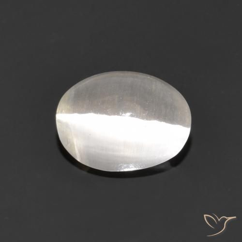 1.15ct 天然 非常浅灰色 硅线石猫眼, 椭圆形, 透明