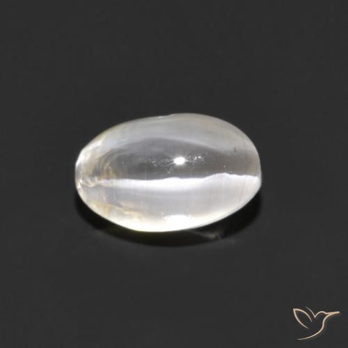 1.06ct 天然 非常浅灰色 硅线石猫眼, 椭圆形, 透明