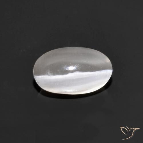 1.10ct 天然 非常浅灰色 硅线石猫眼, 椭圆形, 透明