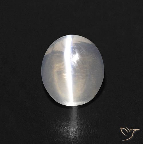 1.08ct 天然 暖白 硅线石猫眼, 椭圆形, 透明