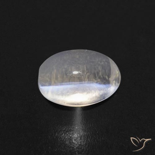 0.85ct 天然 暖白 硅线石猫眼, 椭圆形, 透明