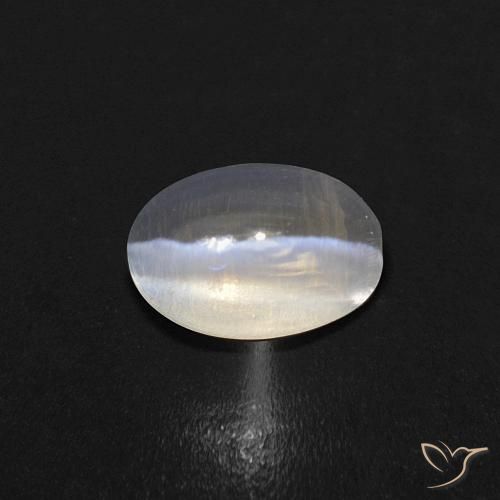 0.86ct 天然 暖白 硅线石猫眼, 椭圆形, 透明