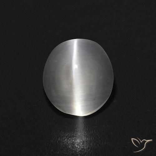 1.08ct 天然 暖白 硅线石猫眼, 椭圆形, 透明