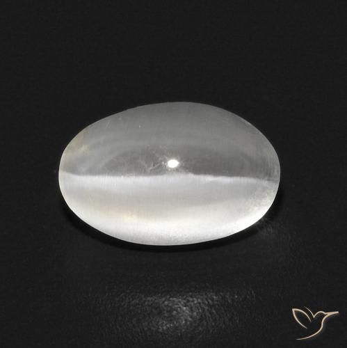1.12ct 天然 暖白 硅线石猫眼, 椭圆形, 透明