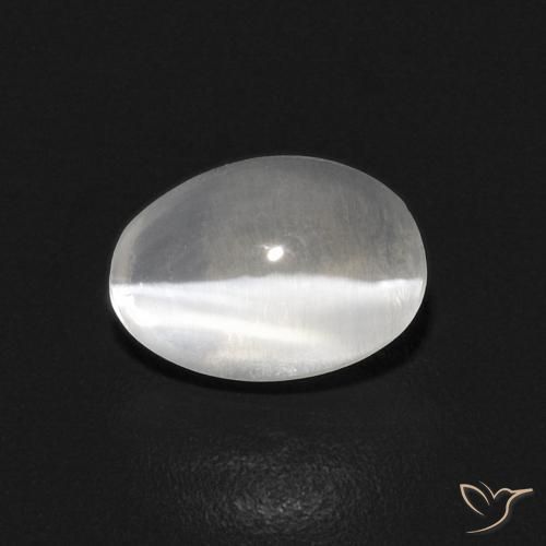 0.87ct 天然 暖白 硅线石猫眼, 椭圆形, 透明