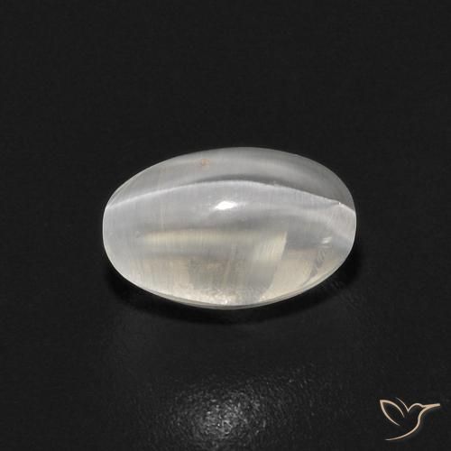 0.89ct 天然 暖白 硅线石猫眼, 椭圆形, 透明