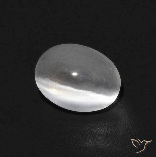 0.84ct 天然 白色 硅线石猫眼, 椭圆形, 透明
