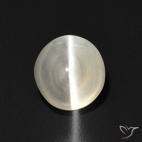 1.58ct 天然 暖白 硅线石猫眼, 椭圆形, 透明